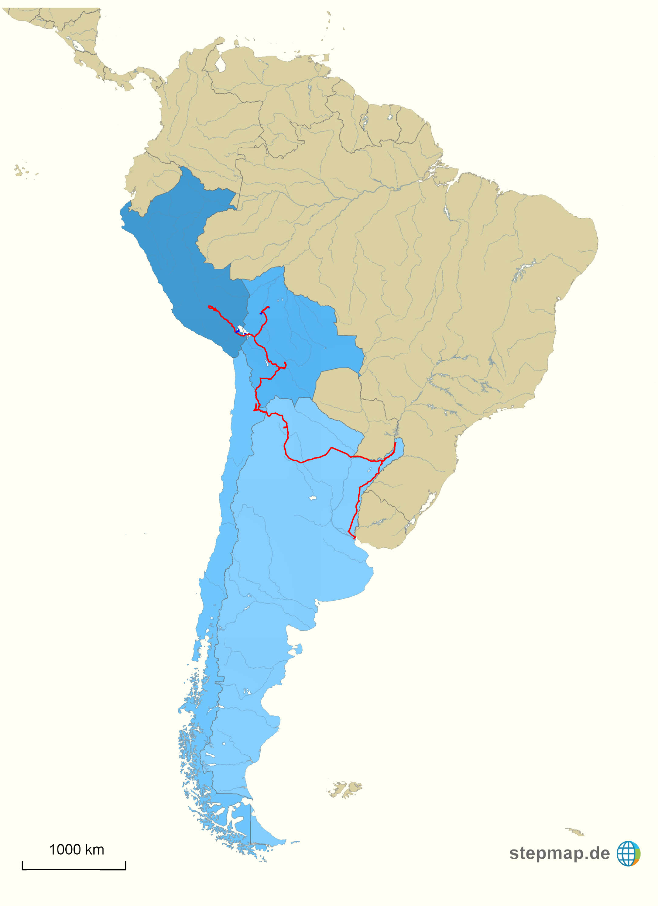 Karte Südamerika